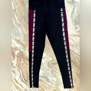 PINK COZY fleece lined color block leggings size small